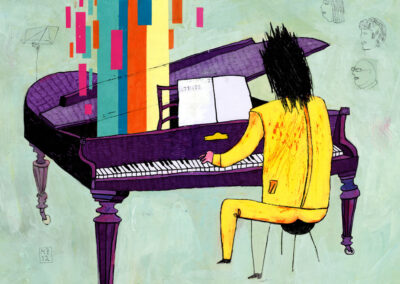 Concerto Neo, Illustration von Michael Zander repräsentiert von Jutta Fricke Agentur für Illustration, Technik: Tusche, Gouache, Filzstift, Buntstift, Bleistift, Kugelschreiber