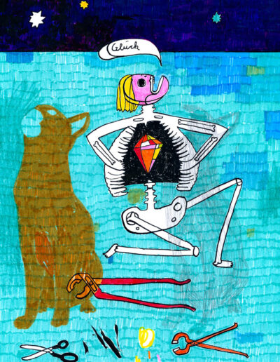 Glück, Illustration von Michael Zander repräsentiert von Jutta Fricke Agentur für Illustration, Technik: Tusche, Gouache, Filzstift, Buntstift, Bleistift, Kugelschreiber
