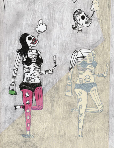 Rauchen ist ungesund, Illustration von Michael Zander repräsentiert von Jutta Fricke Agentur für Illustration, Technik: Tusche, Gouache, Filzstift, Buntstift, Bleistift, Kugelschreiber