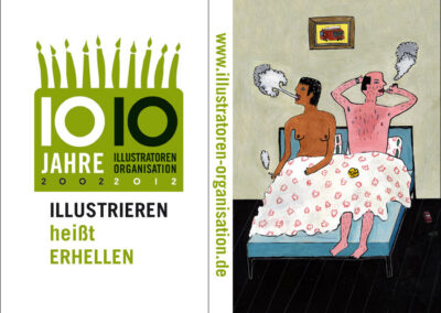Streichholzschachtel, 10 Jahre Illustratoren Organisation e.V., Michael Zander, Illustrator in Berlin, Repräsentiert von Jutta Fricke Agentur für Illustration